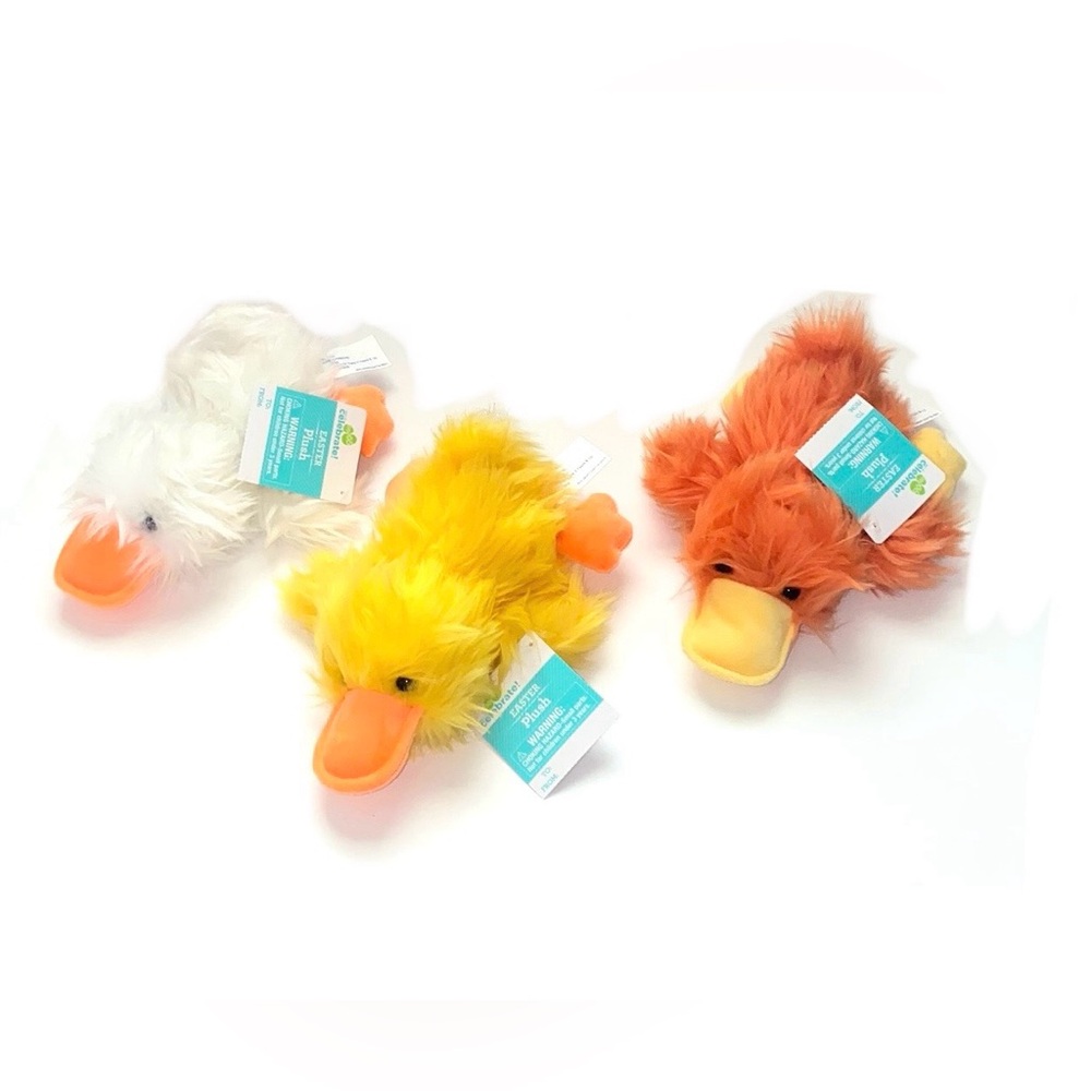 Small White, Yellow & Orange Duck Plush Stuff Animal 8 in, by Way To Celebrate